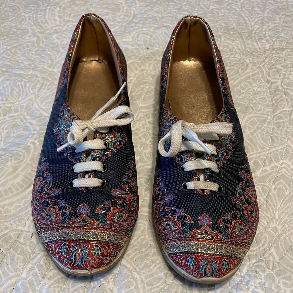 Glittery paisley tennis shoes - worn once